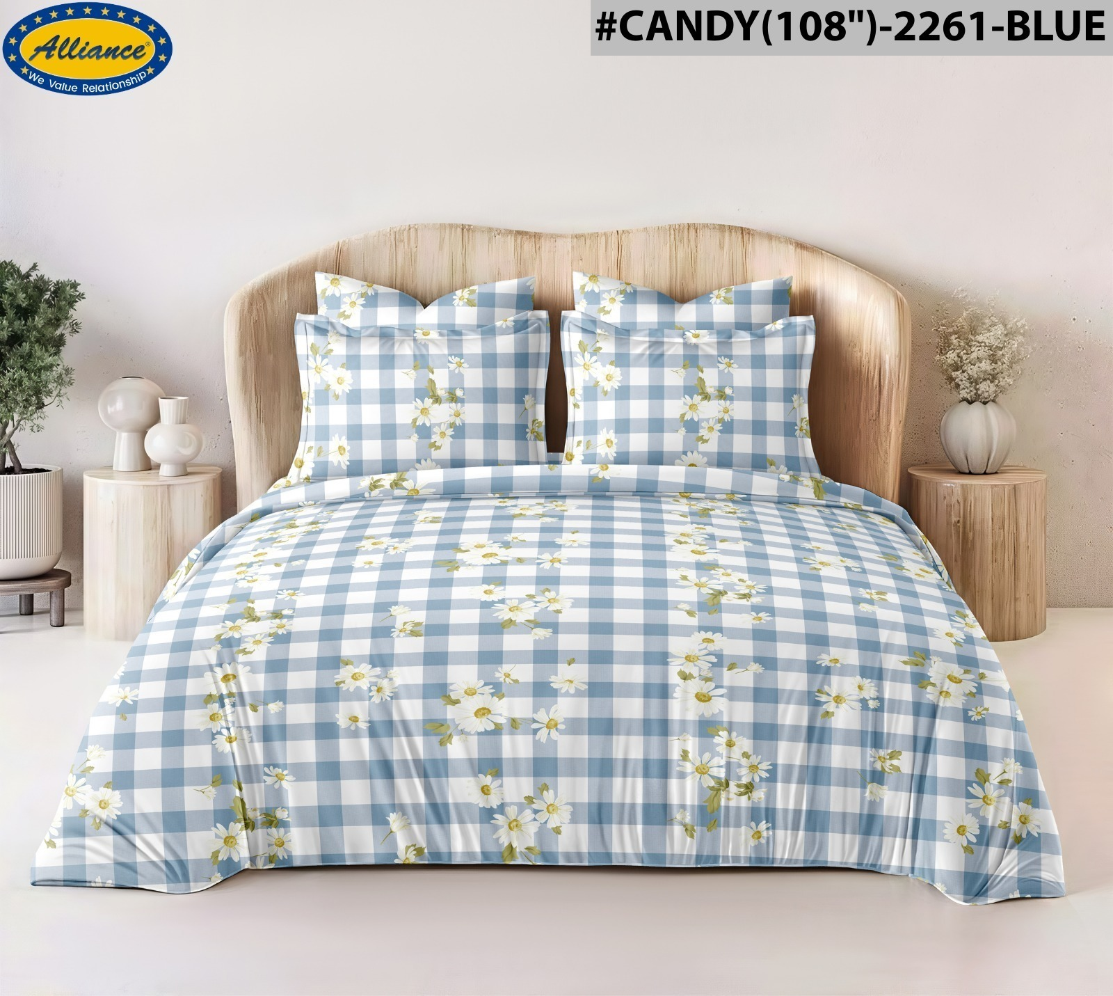 Cotton Feel Bedspread 108x108 Inch