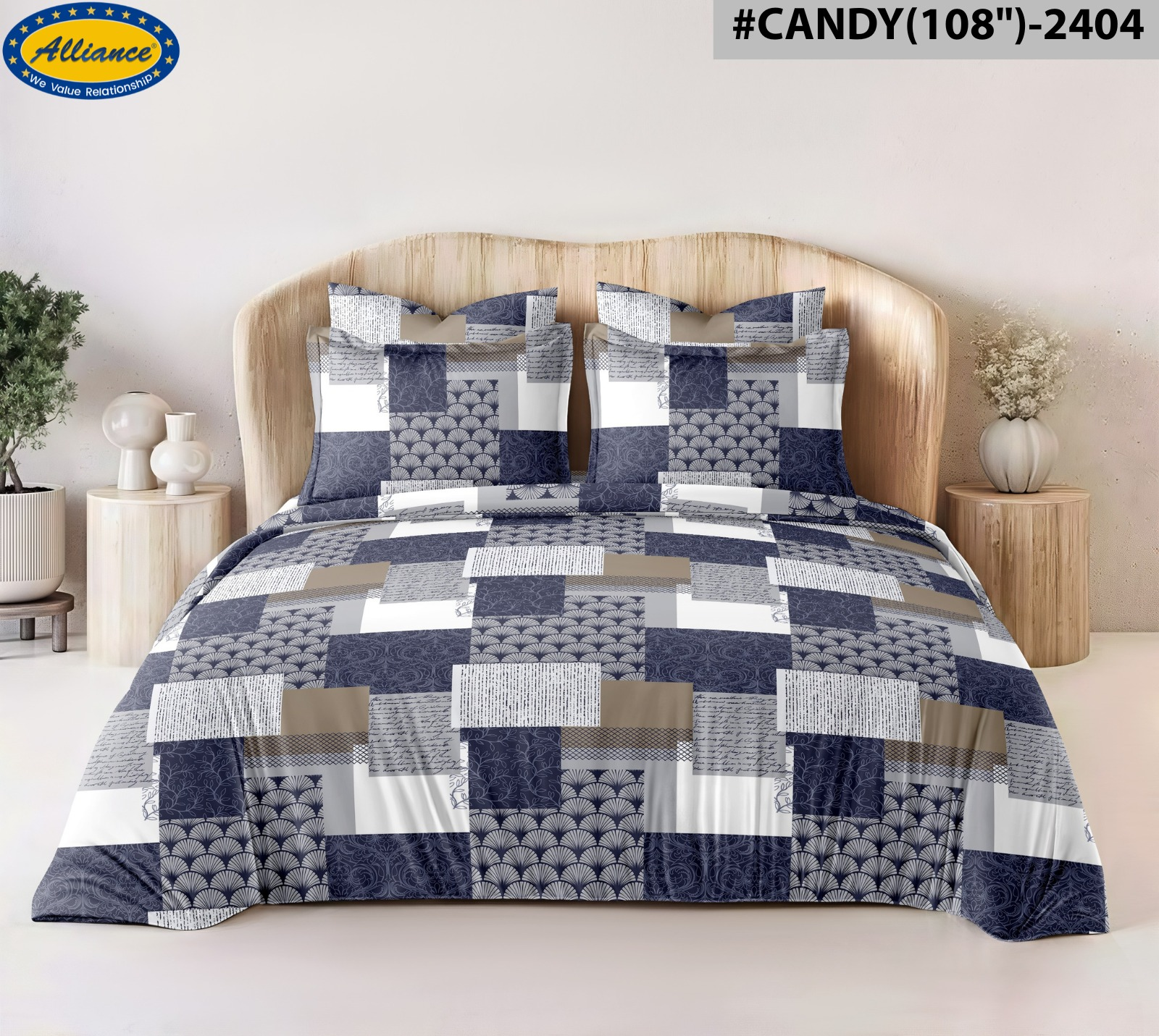 Cotton Feel Bedspread 108x108 Inch – Royal Mantel