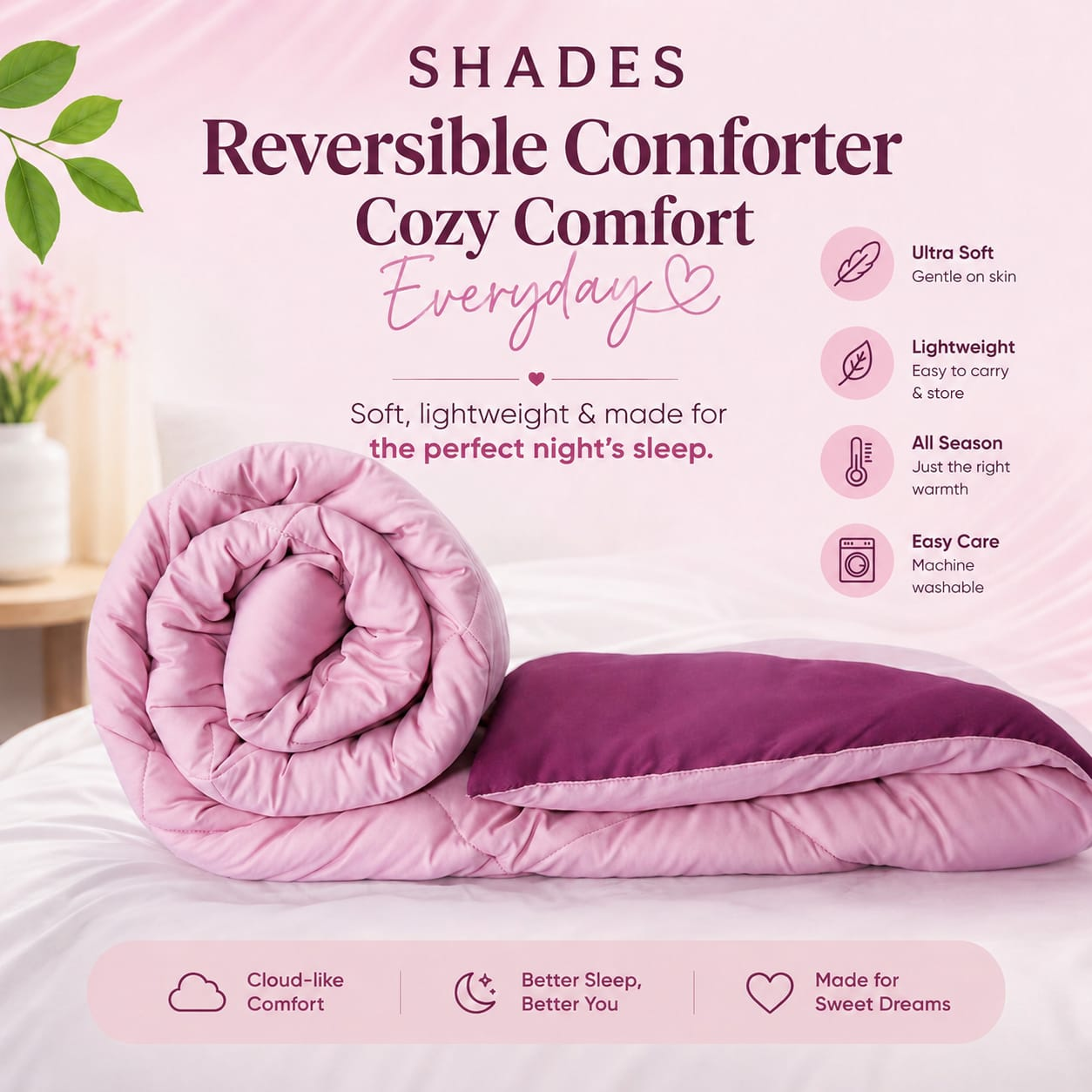 Comforter Double-Pink – Royal Mantel