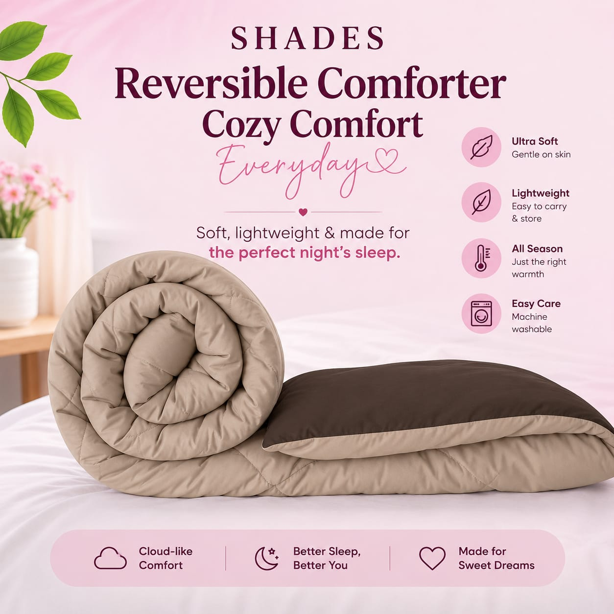 Comforter Double-Mocha Beige – Royal Mantel