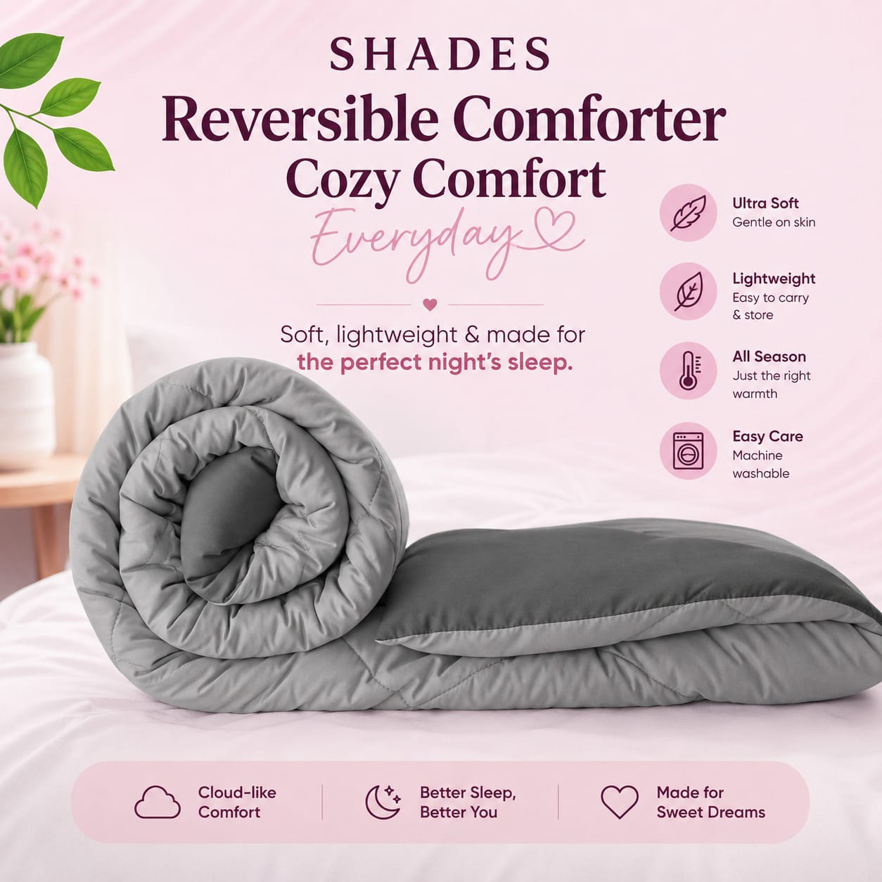 Comforter Double-Charcoal Grey